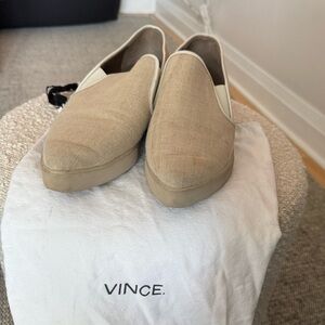 Vince Canvas Beige Loafers
